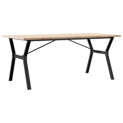 vidaXL Dining Table Y-Frame 180x90x75.5 cm Solid Wood Pine and Cast Iron