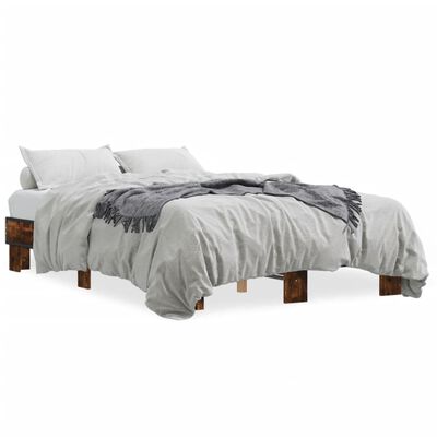 vidaXL Bed Frame without Mattress Smoked Oak 120x200 cm