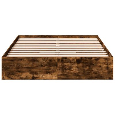 vidaXL Bed Frame with Drawers without Mattress Smoked Oak 120x200 cm