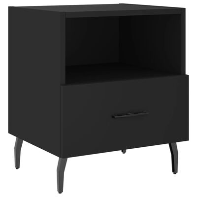 vidaXL Bedside Cabinets 2 pcs Black 40x35x47.5 cm Engineered Wood