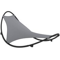 vidaXL Rocking Sun Lounger with Wheels Steel & Textilene Fabric Grey