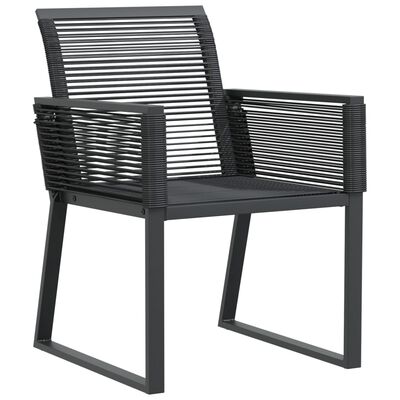 vidaXL Garden Chairs 4 pcs Black Poly Rattan