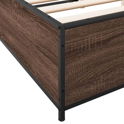 vidaXL Bed Frame without Mattress Brown Oak 140x200 cm