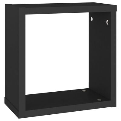 vidaXL Wall Cube Shelves 2 pcs Black 30x15x30 cm