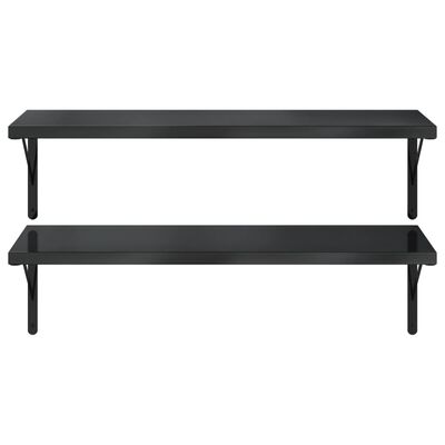 vidaXL Wall Shelves 2 pcs 100x40 cm Black Stainless Steel