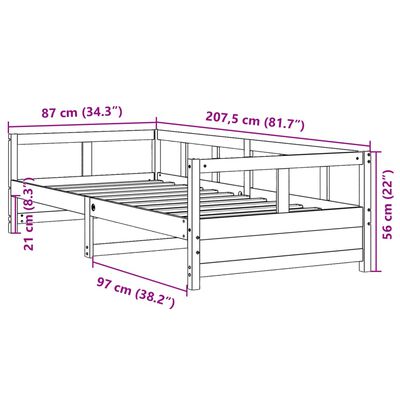 vidaXL Daybed without Mattress White 80x200 cm Solid Wood Pine