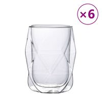 vidaXL Double Wall Glass Cups 6 pcs 350 ml