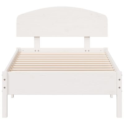 vidaXL Bed Frame without Mattress White 90x200 cm Solid Wood Pine