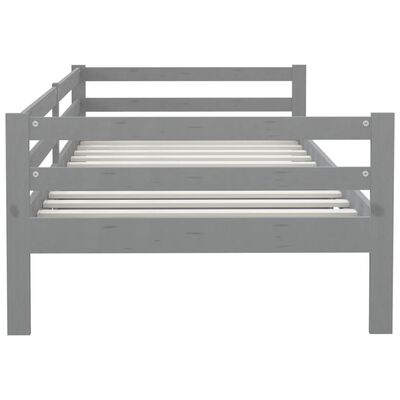 vidaXL Day Bed without Mattress Grey Solid Wood Pine 90x200 cm