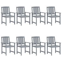 vidaXL Garden Chairs 8 pcs Solid Acacia Wood Grey