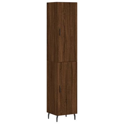 vidaXL Highboard Brown Oak 34.5x34x180 cm Engineered Wood