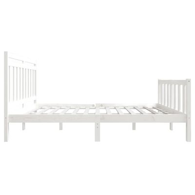 vidaXL Bed Frame without Mattress White Solid Wood 140x200 cm (810083+814095)