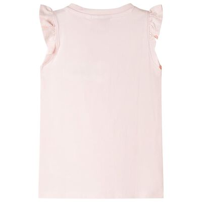 Kids' T-shirt with Ruffle Sleeves Soft Pink 92