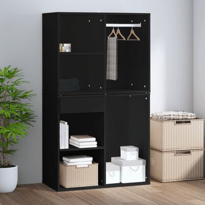 vidaXL Dressing Cabinet Black 80x40x65 cm Engineered Wood