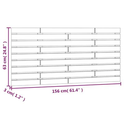 vidaXL Wall Headboard 156x3x63 cm Solid Wood Pine