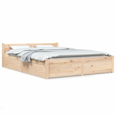 vidaXL Bed Frame without Mattress with Drawers 160x200 cm