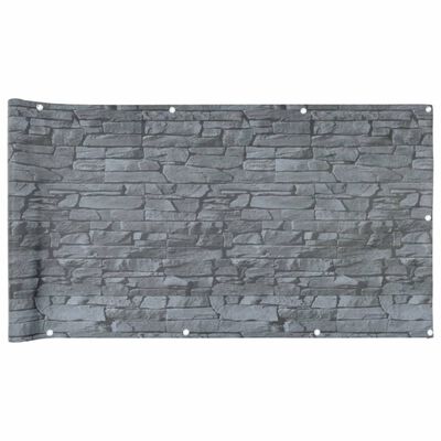 vidaXL Balcony Privacy Screen Ledge Stone Look Grey 600x120 cm PVC