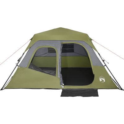 vidaXL Family Tent 6-Person Green Quick Release Waterproof