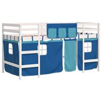 vidaXL Kids' Loft Bed with Curtains without Mattress Blue 80x200 cm