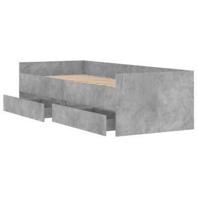 vidaXL Bed Frame without Mattress Concrete Grey 75x190 cm Small Single