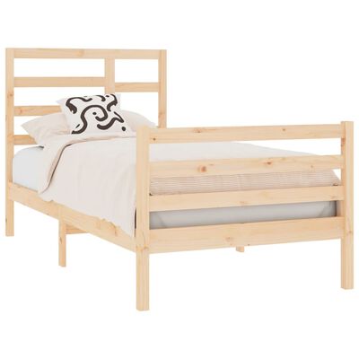 vidaXL Bed Frame without Mattress Solid Wood 75x190 cm Small Single