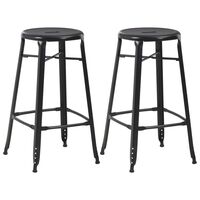 vidaXL Bar Stools 2 pcs Black Steel