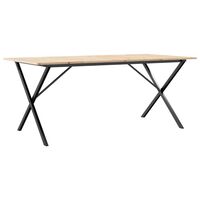 vidaXL Dining Table X-Frame 180x90x75 cm Solid Wood Pine and Cast Iron