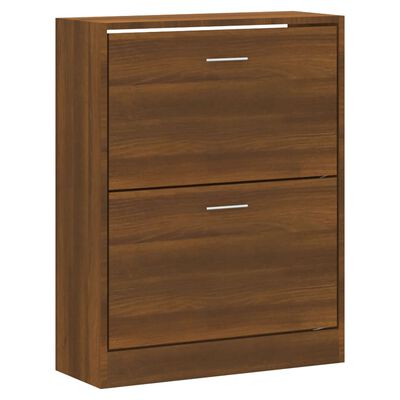 vidaXL Shoe Cabinet Brown Oak 63x24x81 cm Engineered Wood