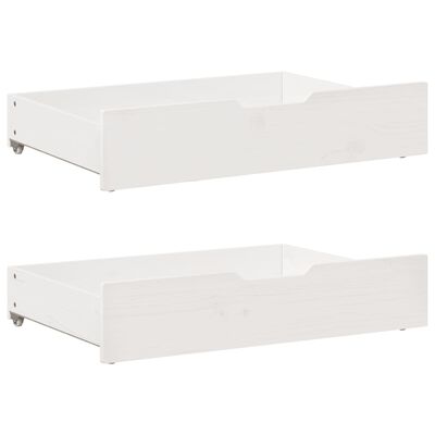 vidaXL Daybed with Trundle and Drawers without Mattress White 90x190 cm Single