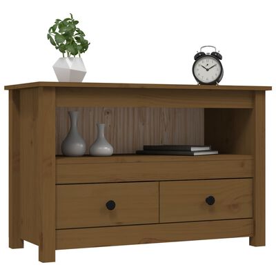 vidaXL TV Cabinet Honey Brown 79x35x52 cm Solid Wood Pine