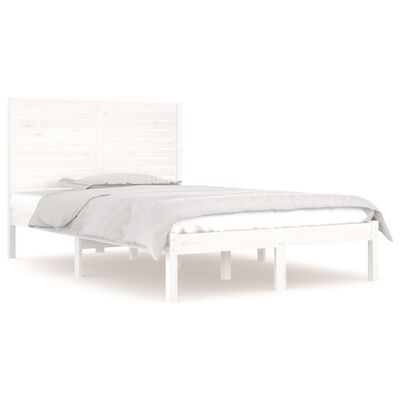 vidaXL Bed Frame without Mattress White 120x190 cm Small Double Solid Wood