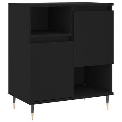 vidaXL Sideboards 2 pcs Black Engineered Wood