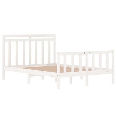 vidaXL Bed Frame without Mattress White 120x190 cm Small Double Solid Wood