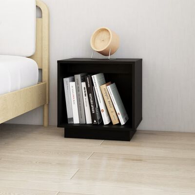 vidaXL Bedside Cabinets 2 pcs Black 40x30x40 cm Solid Wood Pine