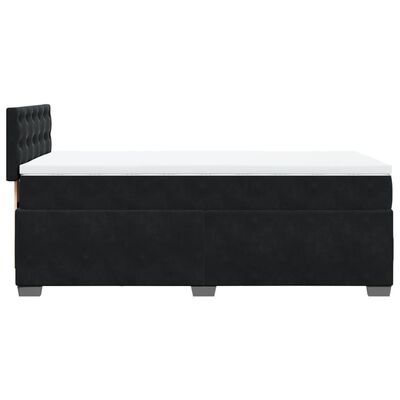 vidaXL Box Spring Bed with Mattress Black 100x200 cm Velvet