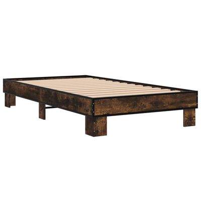 vidaXL Bed Frame without Mattress Smoked Oak 90x190 cm Single