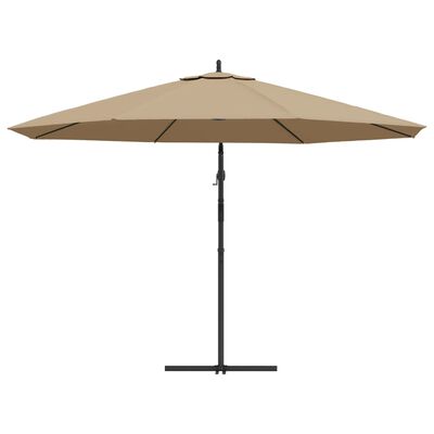 vidaXL Cantilever Garden Parasol with Aluminium Pole 350 cm Taupe