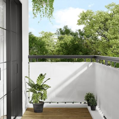 vidaXL Balcony Screen White 90x1000 cm 100% Polyester Oxford