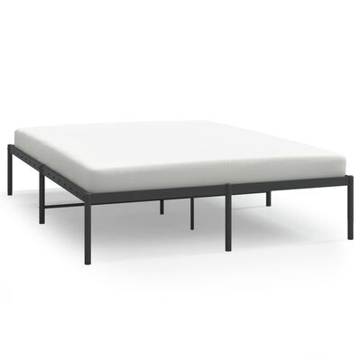 vidaXL Metal Bed Frame without Mattress Black 140x200 cm