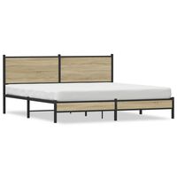 vidaXL Metal Bed Frame without Mattress Sonoma Oak 183x213 cm