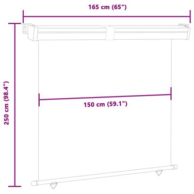 vidaXL Balcony Side Awning 165x250 cm Blue