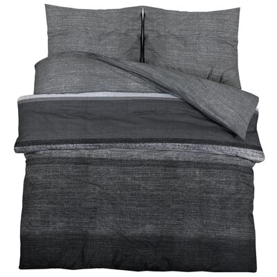 vidaXL Duvet Cover Set Dark Grey 140x200 cm Cotton