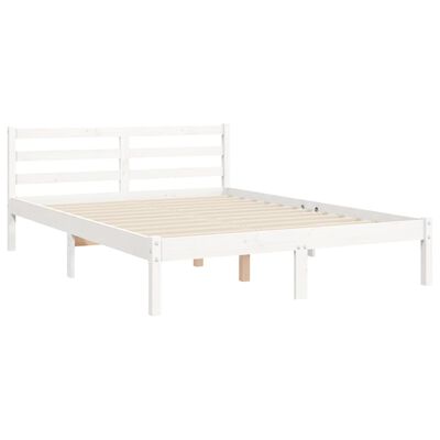 vidaXL Bed Frame without Mattress White 120x200 cm Solid Wood