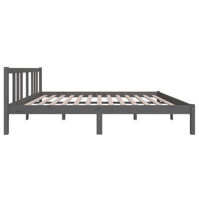 vidaXL Bed Frame without Mattress Grey Solid Wood 140x190 cm