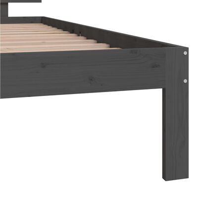 vidaXL Bed Frame without Mattress Grey Solid Wood Pine 100x200 cm