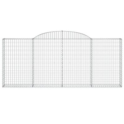 vidaXL Arched Gabion Baskets 11 pcs 300x30x120/140 cm Galvanised Iron