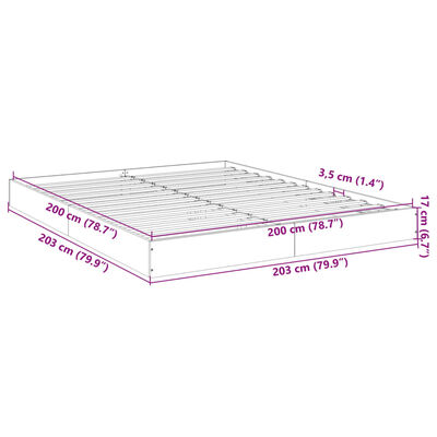 vidaXL Bed Frame without Mattress Smoked Oak 200x200 cm Engineered Wood