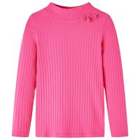 Kids' T-shirt with Long Sleeves Rib-knit Bright Pink 92