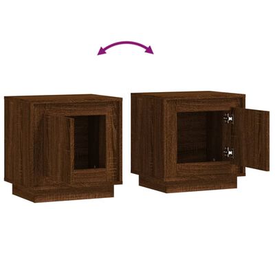 vidaXL Bedside Cabinet Brown Oak 44x35x45 cm Engineered Wood