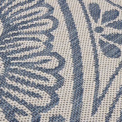 vidaXL Outdoor Flatweave Rug 80x250 cm Blue Pattern